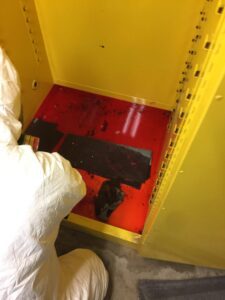 Hazmat spill transporting hazardous materials