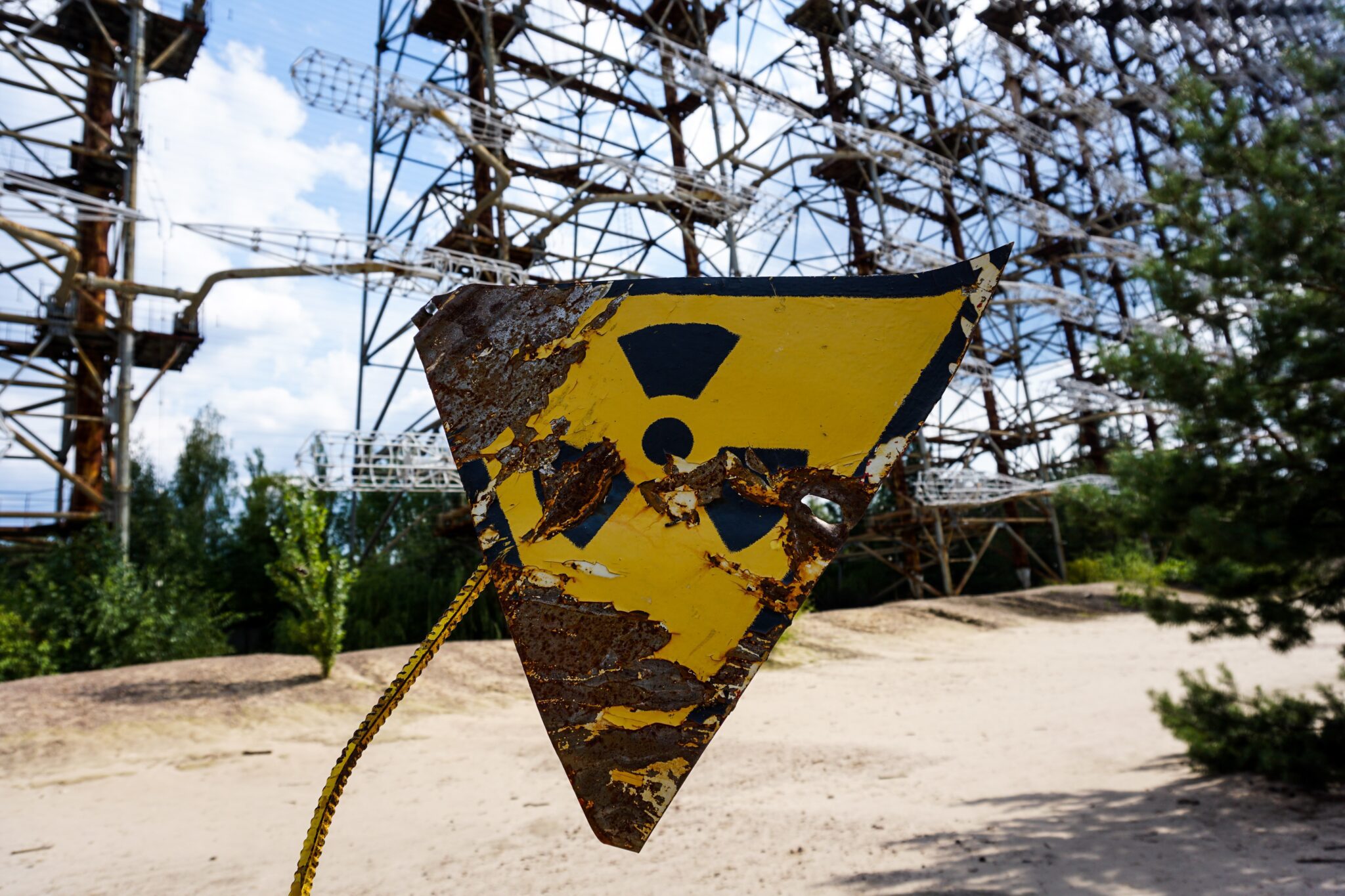 broken radioactive sign